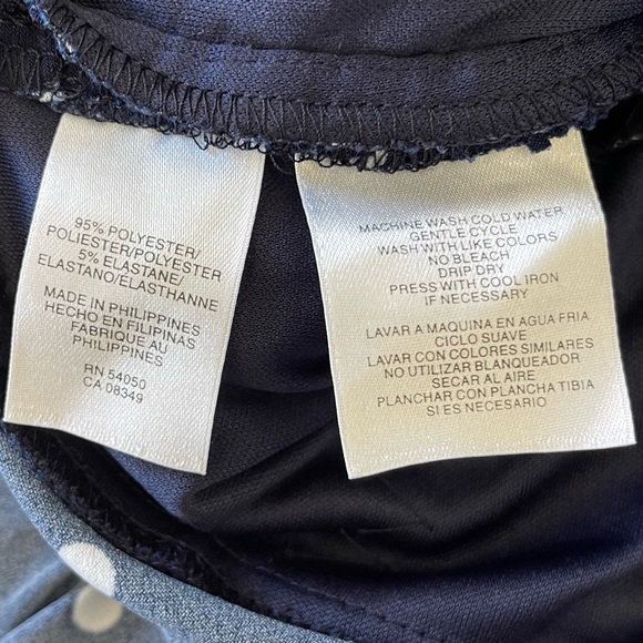 Evan Picone Navy Blue Polka Dot Halter Swing Dress GUC - Picture 4 of 5